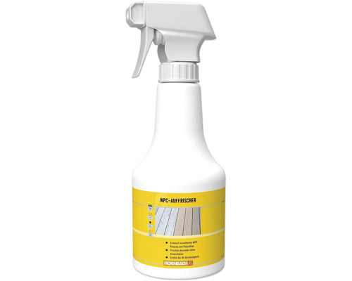 Rafraîchisseur de bois composite HORNBACH 500 ml Rénovateur WPC dans un vaporisateur pour le nettoyage et l''entretien des surfaces WPC.