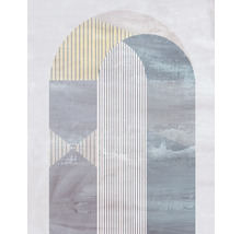 Art abstrait avec motif rayé et arcs