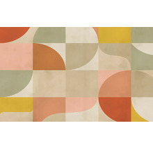 Motif graphique de papier peint avec des carrés et des cercles