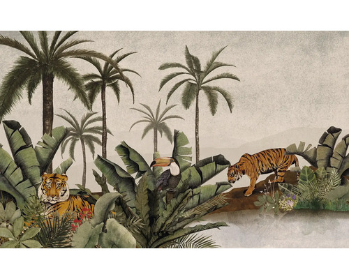 Papier peint panoramique intissé P279-VD4 Tiger Jungle 4 pces 400 x 250 cm