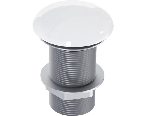 Bonde de vidage Jungborn pour vasque sans trop-plein 1 1/4" blanc haute brillance Bonde de lavabo en métal et plastique