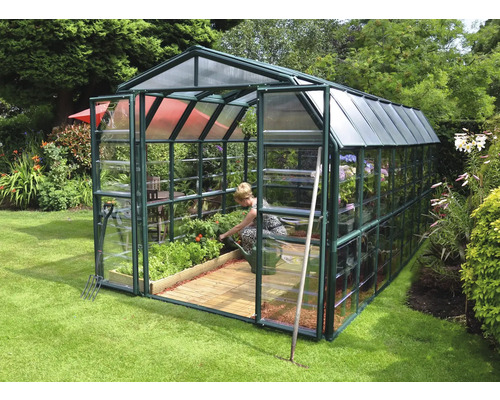 Serre indépendante Grand Gardener en polycarbonate 0,8 mm 513 x 265 cm vert