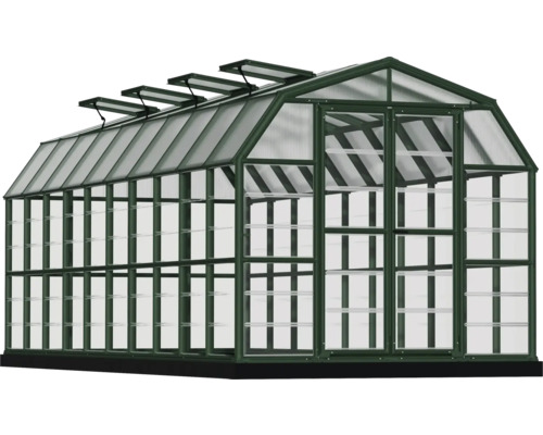 Serre avec étagères et fenêtres de toit