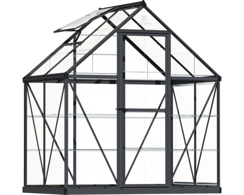 Gewächshaus mit Aluminiumrahmen und Glasplatten