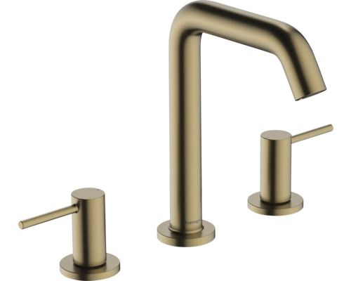 Robinet de vasque 3 trous hansgrohe TECTURIS S avec bonde de vidage clic-clac bronze brossé 73330140