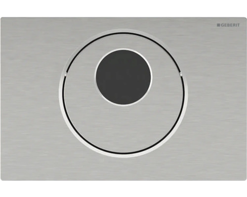 Plaque de commande GEBERIT Sigma 10 commande de WC sans contact infrarouge fonctionnement sur secteur plaque acier inoxydable brossé / bouton acier inoxydable brossé 115.890.SN.6