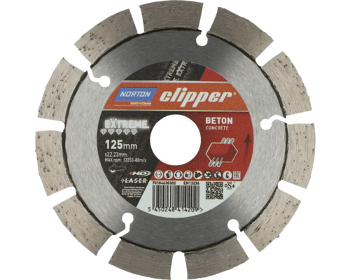 Disque diamanté à tronçonner Norton Clipper Extreme béton Ø 125x22,23mm Norton Clipper disque diamanté de 125 mm de diamètre pour béton