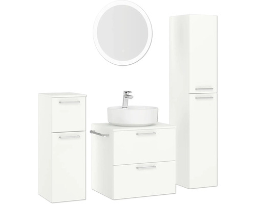 Badezimmer Set mit Waschtisch, Spiegel und Schrank