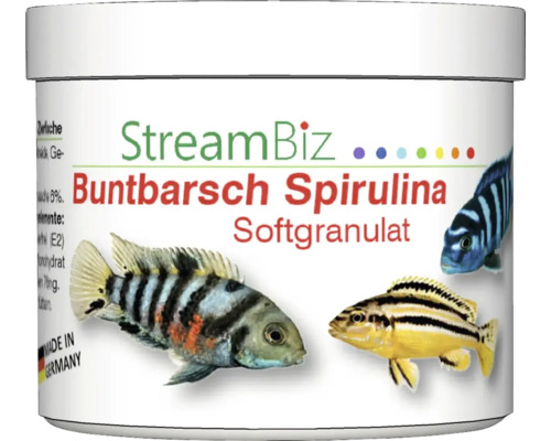 Nourriture pour poissons d'aquarium StreamBiz Cichlidé spiruline granulés soft 80 g