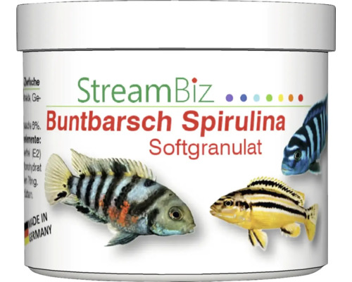 Nourriture pour poissons d'aquarium StreamBiz Cichlidé spiruline granulés soft 230 g