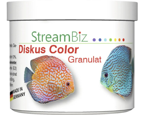 Nourriture pour poissons d'aquarium StreamBiz Discus Color granulé, nourriture colorée 80 g
