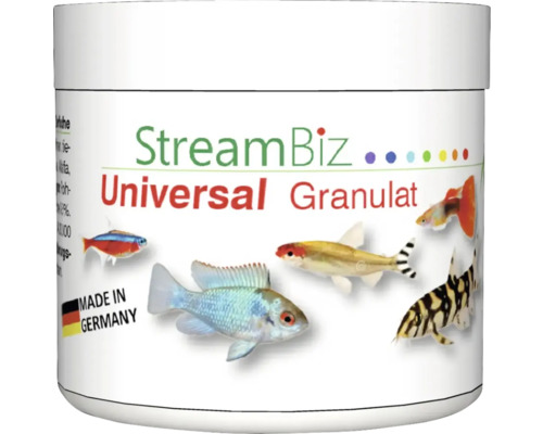 Nourriture pour poissons d'aquarium StreamBiz Universal granulé 80 g Stream Biz Granulés universels Nourriture pour poissons Boîte