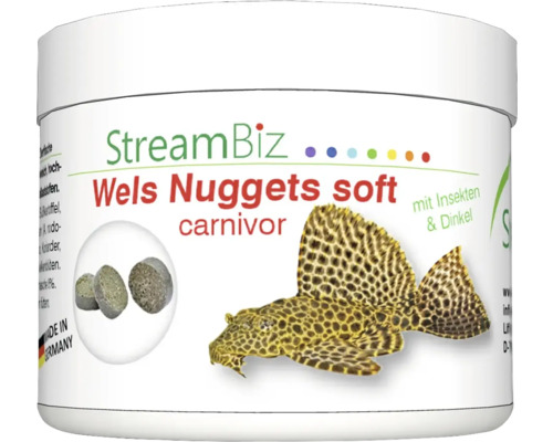 Nourriture pour poissons d'aquarium StreamBiz Poisson-chat Nuggets Soft Carnivor 90 g