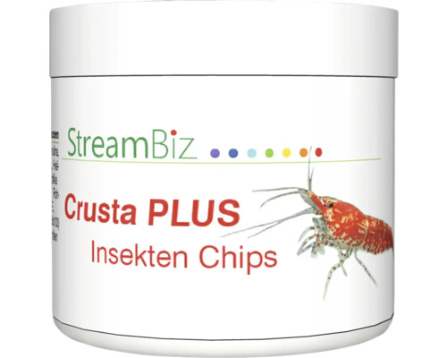 Nourriture pour poissons d'aquarium StreamBiz Crusta Plus chips d'insectes 40 g