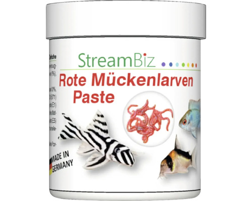 Nourriture pour poissons d'aquarium StreamBiz Larves de moustiques rouges pâte 120 g