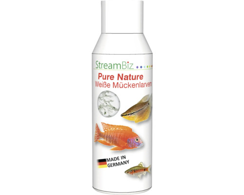 Nourriture pour poissons d'aquarium StreamBiz Pure Nature – Larves de moustiques blanches 100 ml