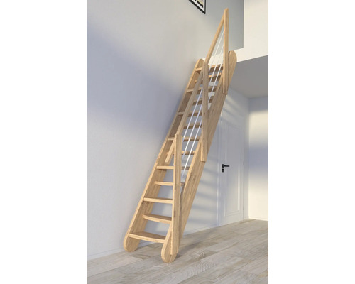 Escalier à limon latéral Pertura Kybele chêne marches pouvant être pratiquées réciproques limon latéral non traité chêne droit 61,5 cm 12 marches / 13 pas de marche garde-corps à barres Escalier à limon latéral Pertura Kybele chêne marches pouvant être pratiquées réciproques limon latéral non traité chêne droit 61,5 cm 12 marches / 13 pas de marche garde-corps à barres