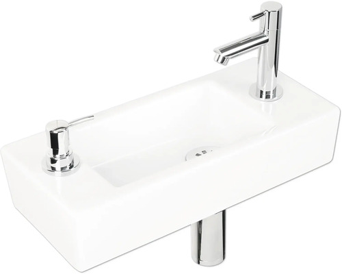 Waschtisch mit Armatur und Seifenspender