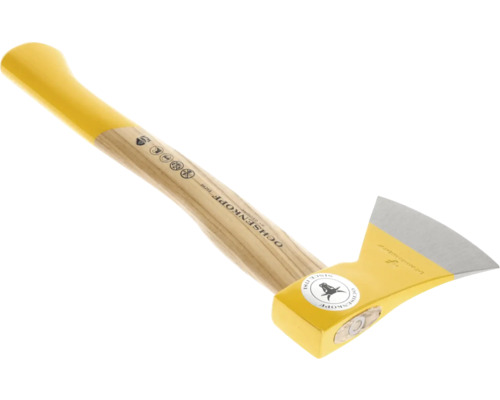 Ochsenkopf Spaltaxt mit Holzstiel und gelbem Keil