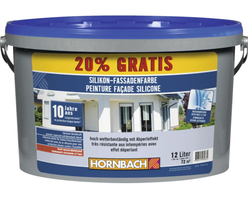 Seau de peinture de façade silicone avec 20 % gratuits et 10 ans de protection longue durée