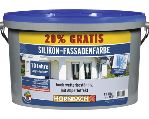 Peinture au silicone pour façade HORNBACH blanc 12 l (20 % gratuit!)