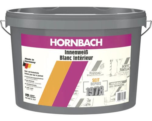 Hornbach Innenfarbe Weiß im Eimer, 10 Liter für Wand und Decke