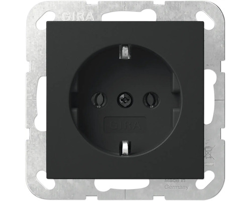 Prise Gira 4188005 Gira E2 noir/mat Prise Gira avec cadre