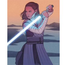 Illustration einer Frau mit einem Lichtschwert