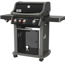 Grill à gaz Weber Spirit avec tablettes latérales et armoire basse