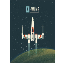 X-Wing Raumschiff Illustration vor einem Sternenhimmel