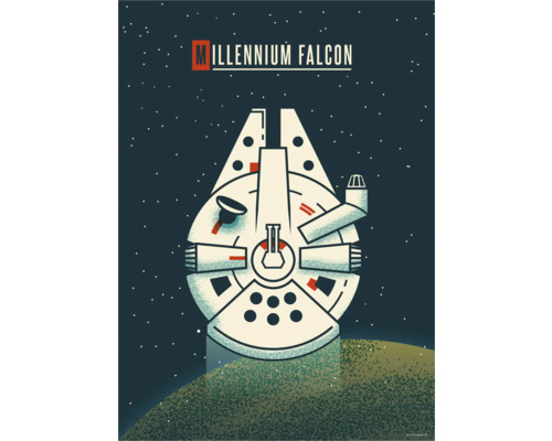 Millennium Falcon Illustration im Weltraum