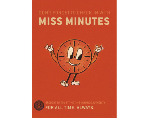 Illustration avec le texte : N''oubliez pas de vous enregistrer auprès de Miss Minutes.