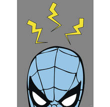 Image de bande dessinée du masque de Spider-Man avec des éclairs