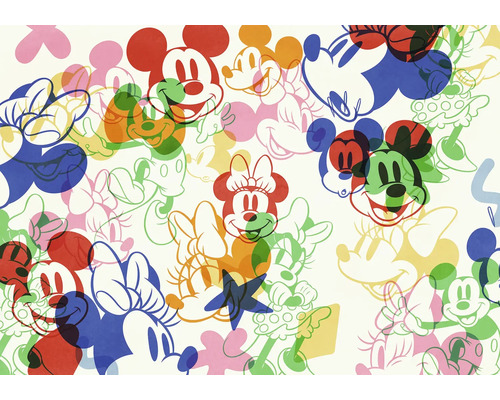 Papier peint panoramique intissé IADX8-120 Into Wonderland Mickey and Minnie 400 x 250 cm