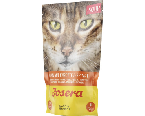 Josera Katzensuppe mit Huhn, Karotte und Spinat