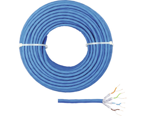 Câble réseau CAT 8 50 m bleu