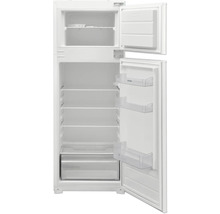 Offener Kühlschrank mit Fächern und Schubladen