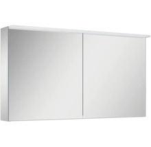 Jungborn Spiegelschrank mit LED Panel LP 120,6 x 13,6 x 63,8 cm 2-türig mit beidseitigen Spiegeltüren und Seitenverspiegelung