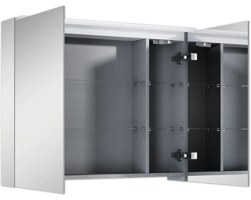 Armoire de toilette ouverte avec étagères pour la salle de bains