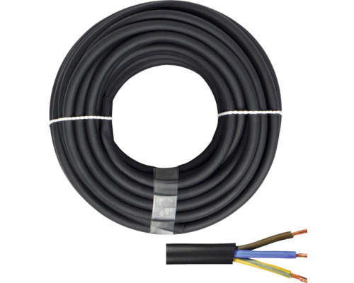 Gummischlauchleitung H05 RR-F 3G1,5 mm² 20 m schwarz Elektrokabel aufgerollt