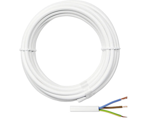 Weisse Mantelleitung im Ring mit freigelegter Innenleitung