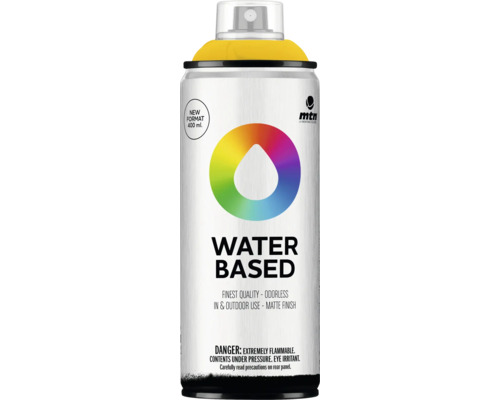 Peinture aérosol MTN Montana Water Based RV-177 Azo Yellow Depp 400 ml Peinture aérosol à base d''eau MTN, bombe de 400 ml