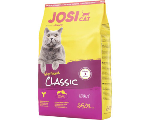 Josi Cat Classic aliments pour chats stérilisés, paquet de 650 grammes