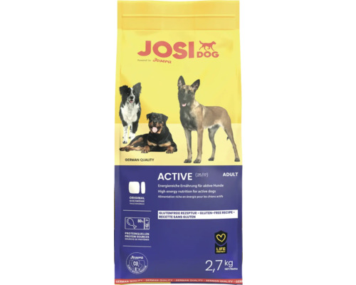 Josi Dog Active Trockenfutter für erwachsene Hunde, 2,7 kg