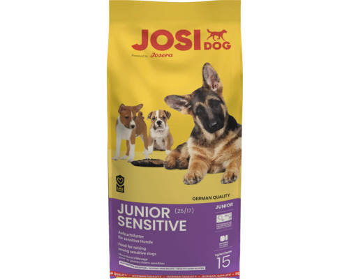 Aliment sec Josi Dog Junior Sensitive pour chiens, 15 kilogrammes