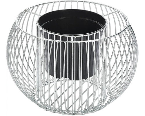 Cache-pot en fil métallique avec insert en plastique