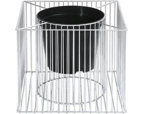 Jardinière avec cadre en métal et insert en plastique