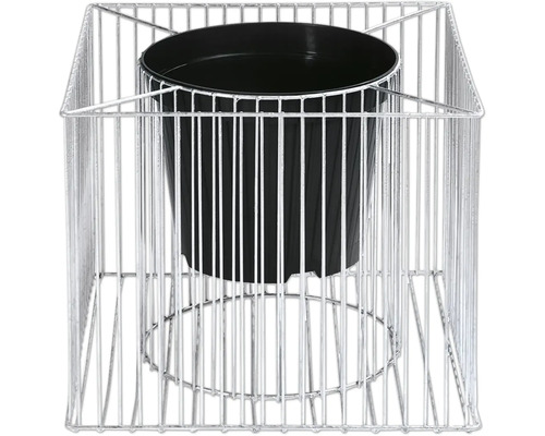 Pot de fleurs avec cadre en fil de fer