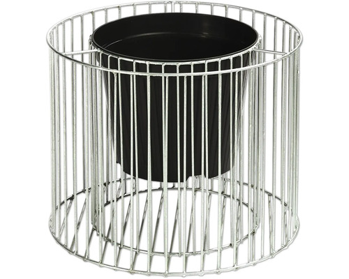 Support à fleurs en métal avec insert en plastique