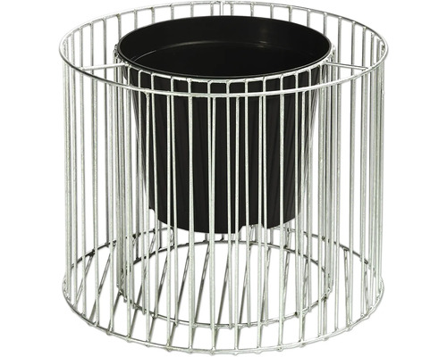 Support à fleurs en métal avec insert en plastique noir